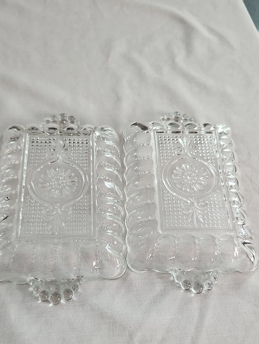 Vintage Glass Anchor Hocking Relish Trays Set Of 2
